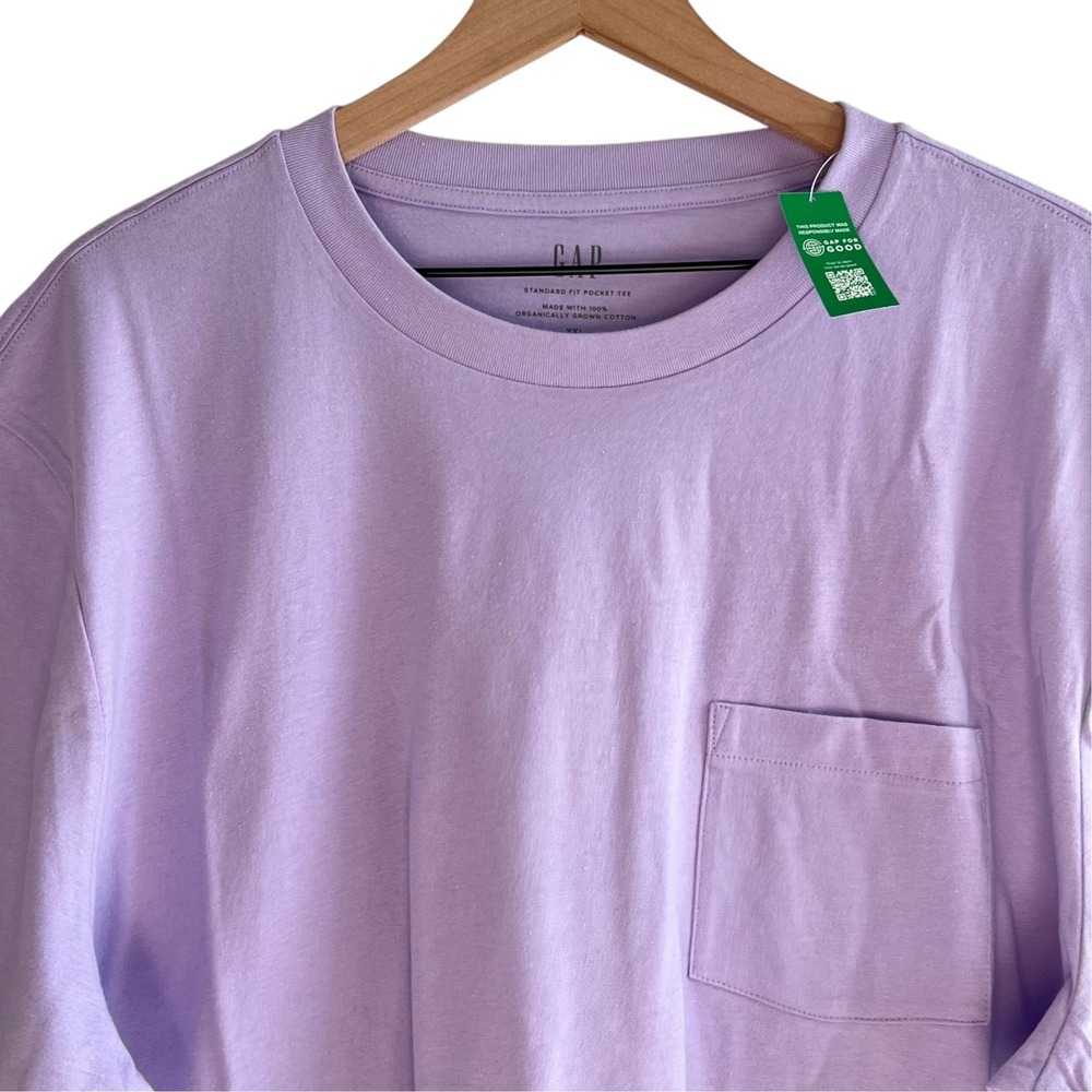 GAP Men's XXL Standard Fit Pocket Tee Organic Cotton Lilac NWT Capsule Wardrobe